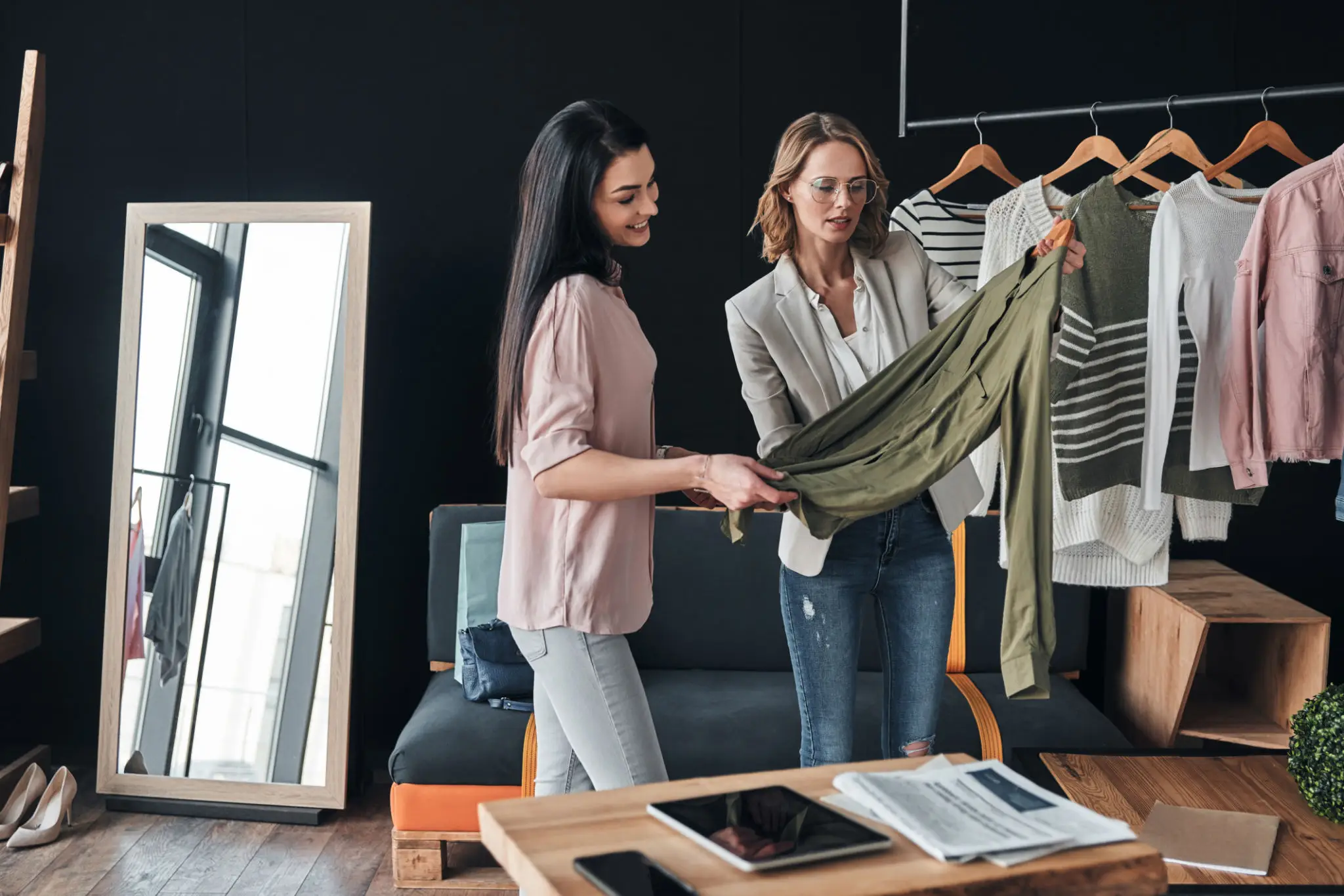 Fashion consultation in clothing store